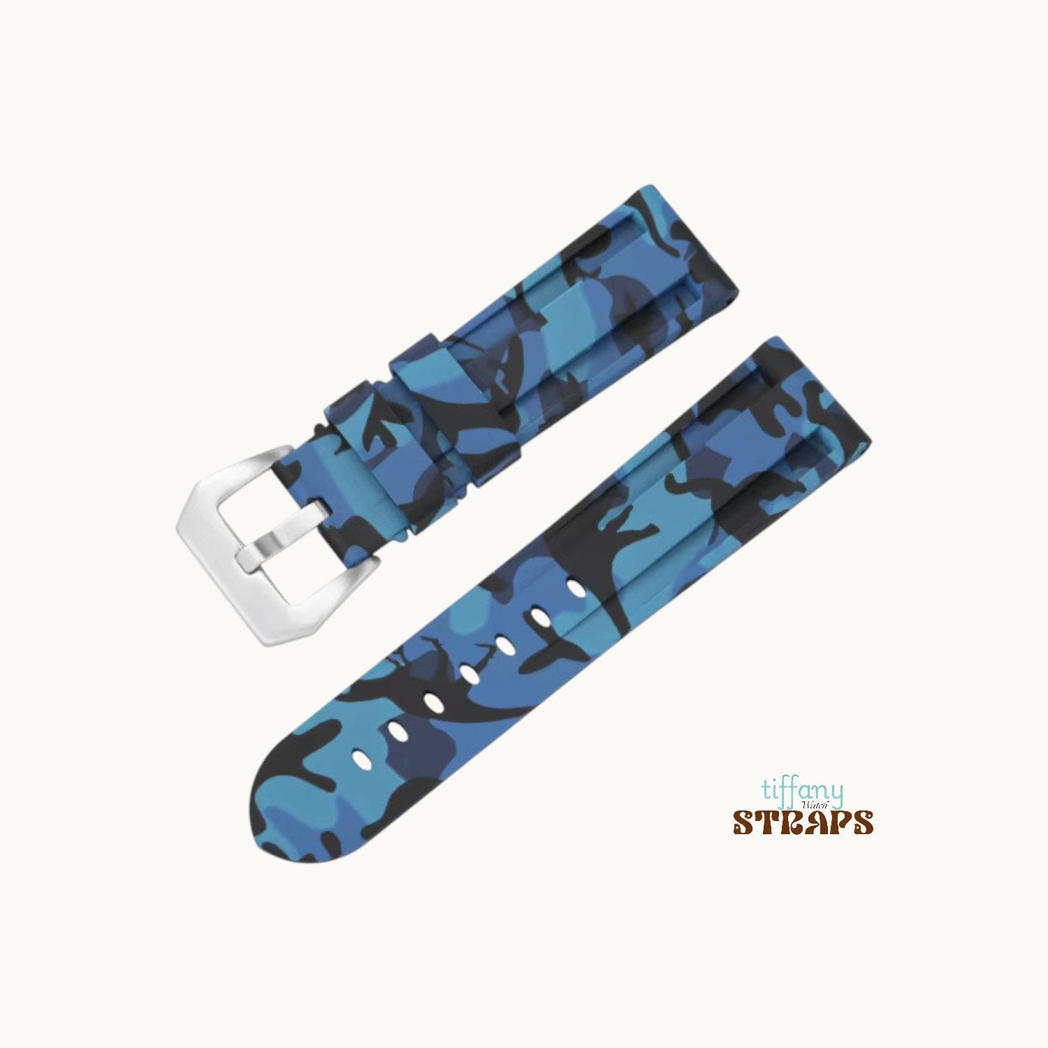 Blue Camouflage Silicone Strap