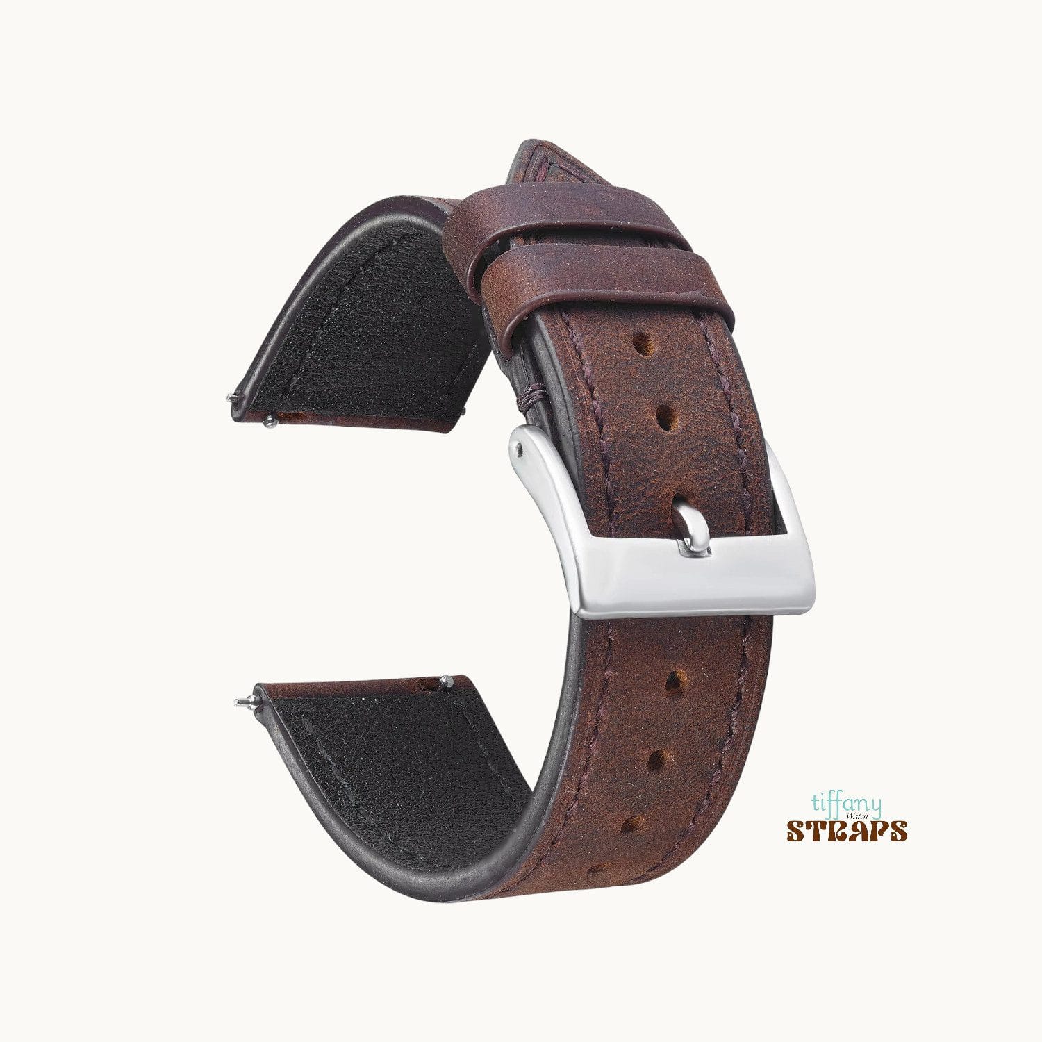 Pull-Up Matte Leather Straps Brown