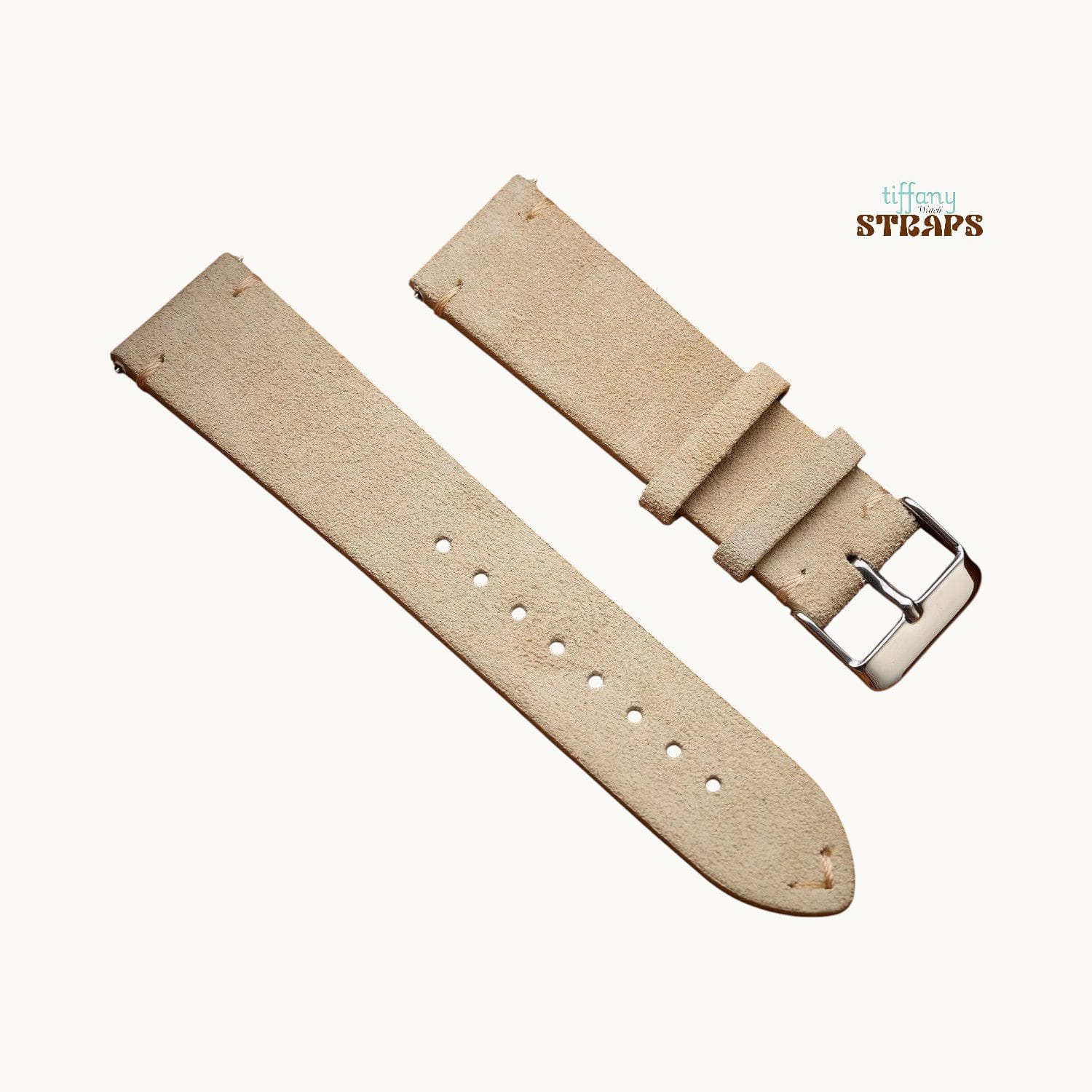 Suede Leather Straps Cream