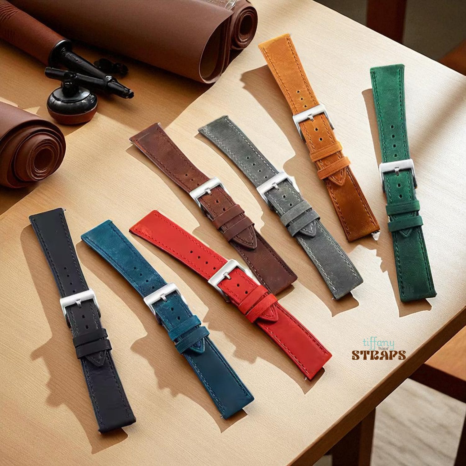 Pull-Up Matte Leather Straps with Quick Release by Tiffany Watch Straps