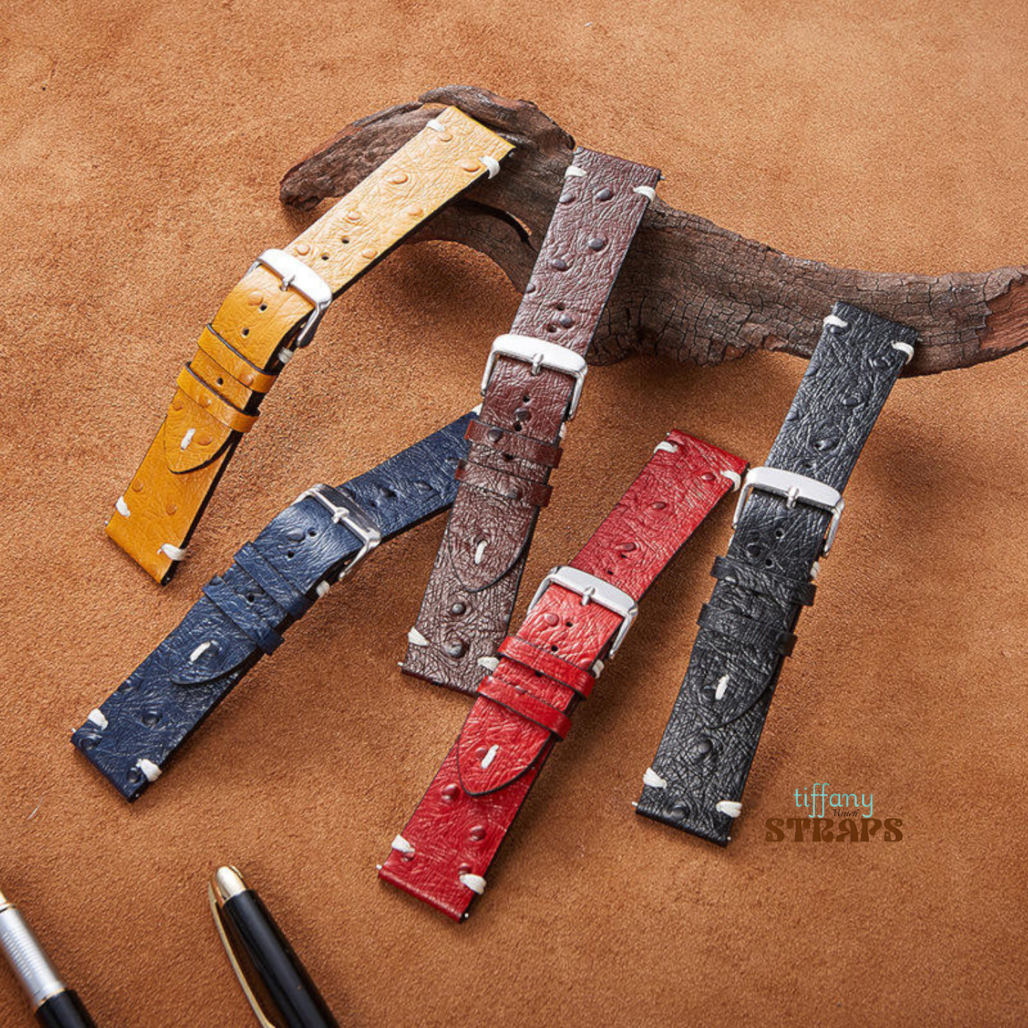 Ostrich Pattern Leather