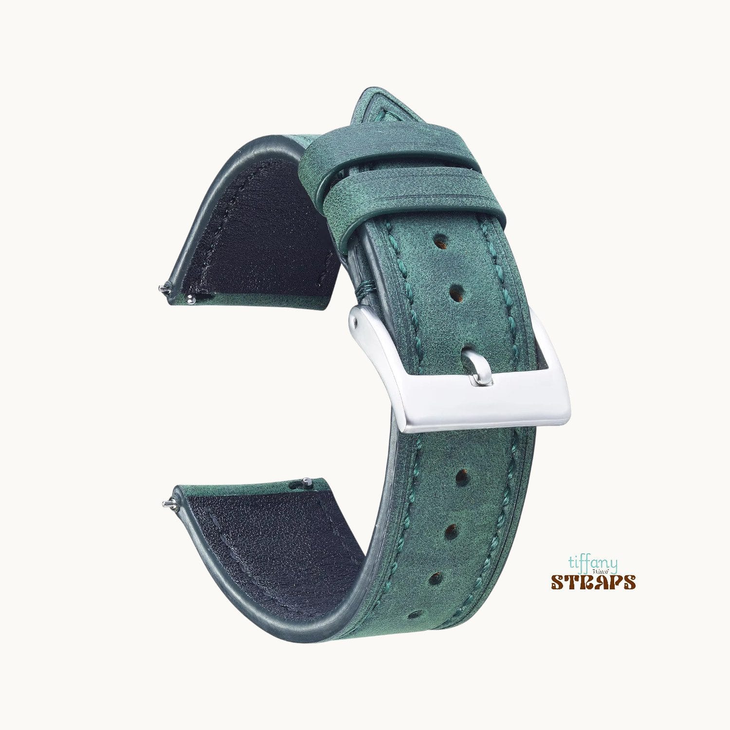 Pull-Up Matte Leather Straps Green