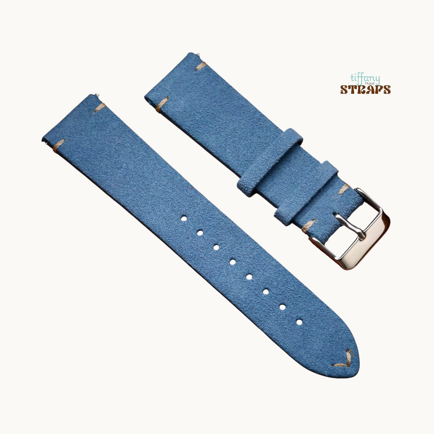 Suede Leather Straps Light Blue