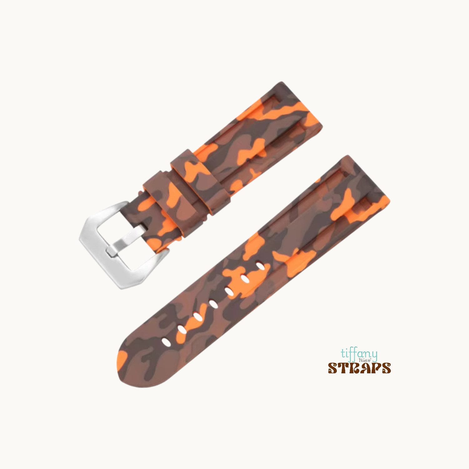 Orange Camouflage Silicone Strap