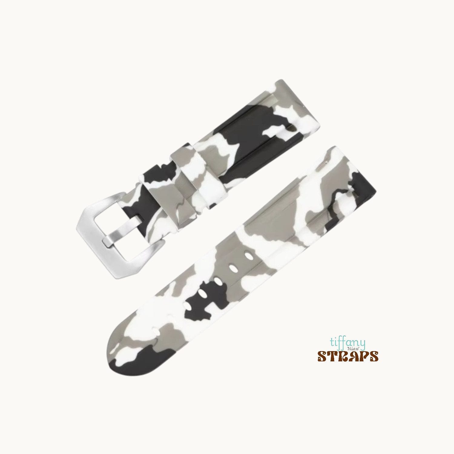 White Camouflage Silicone Strap
