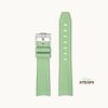 Curved Omega Textured Strap Mint Green with White Stitch