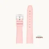 Curved Omega Textured Strap Pink with White Stitch