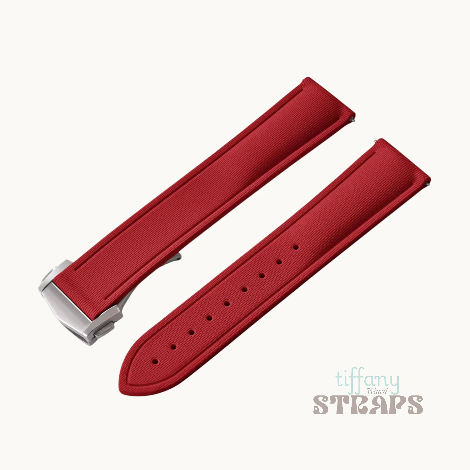 FKM Sailcloth with Deployant Clasp Red