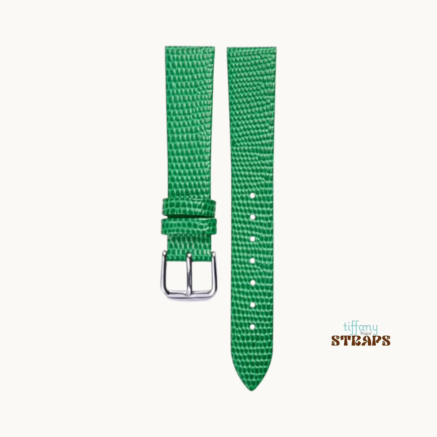 Lizard Texture Strap Slim Green