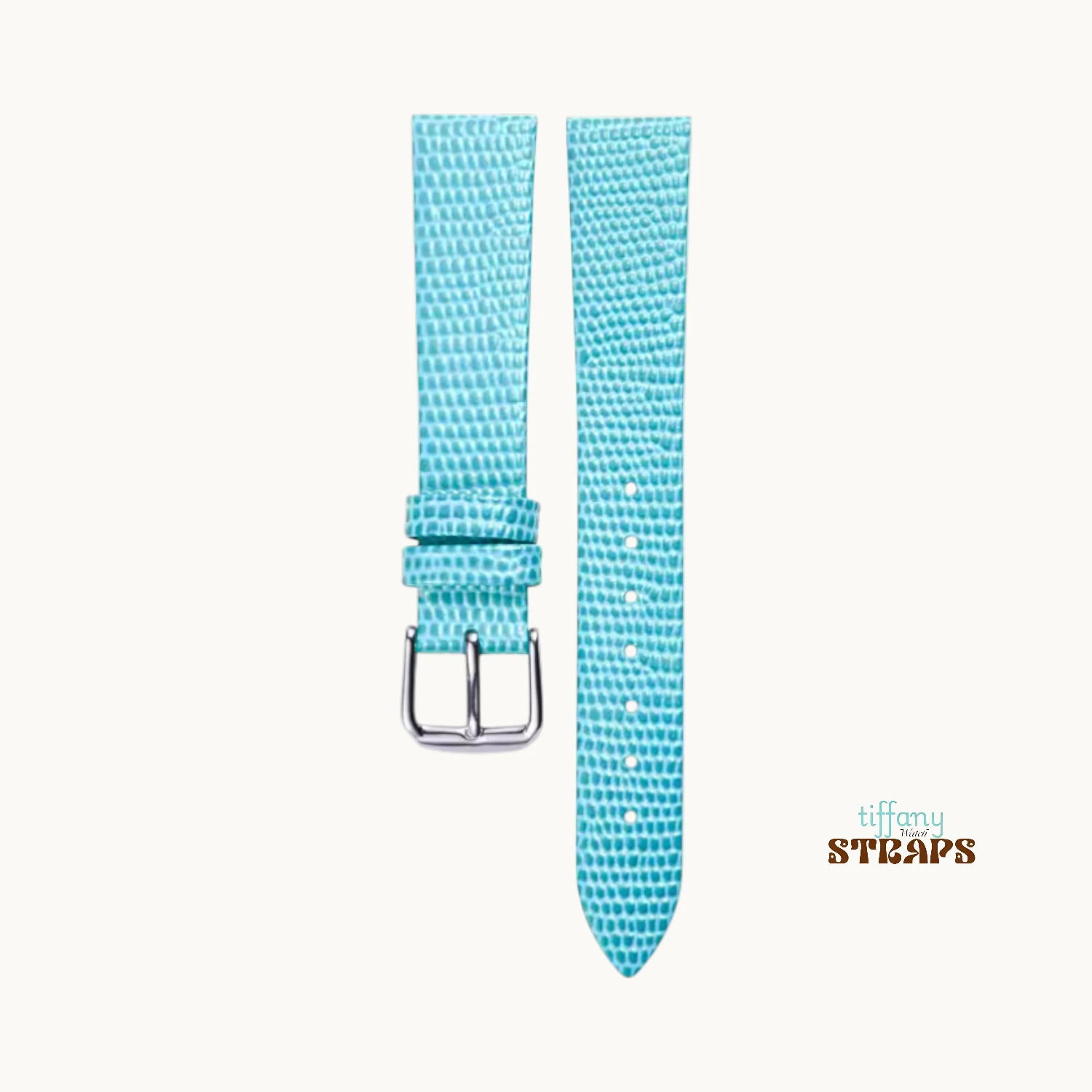 Lizard Texture Strap Slim Light Blue