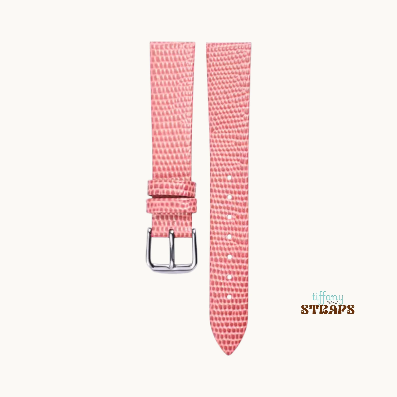 Lizard Texture Strap Slim Pink