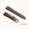 Top Grain Oil-Wax Padded Pull-up Leather Strap Dark Brown