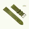 Suede Leather Straps Military Green