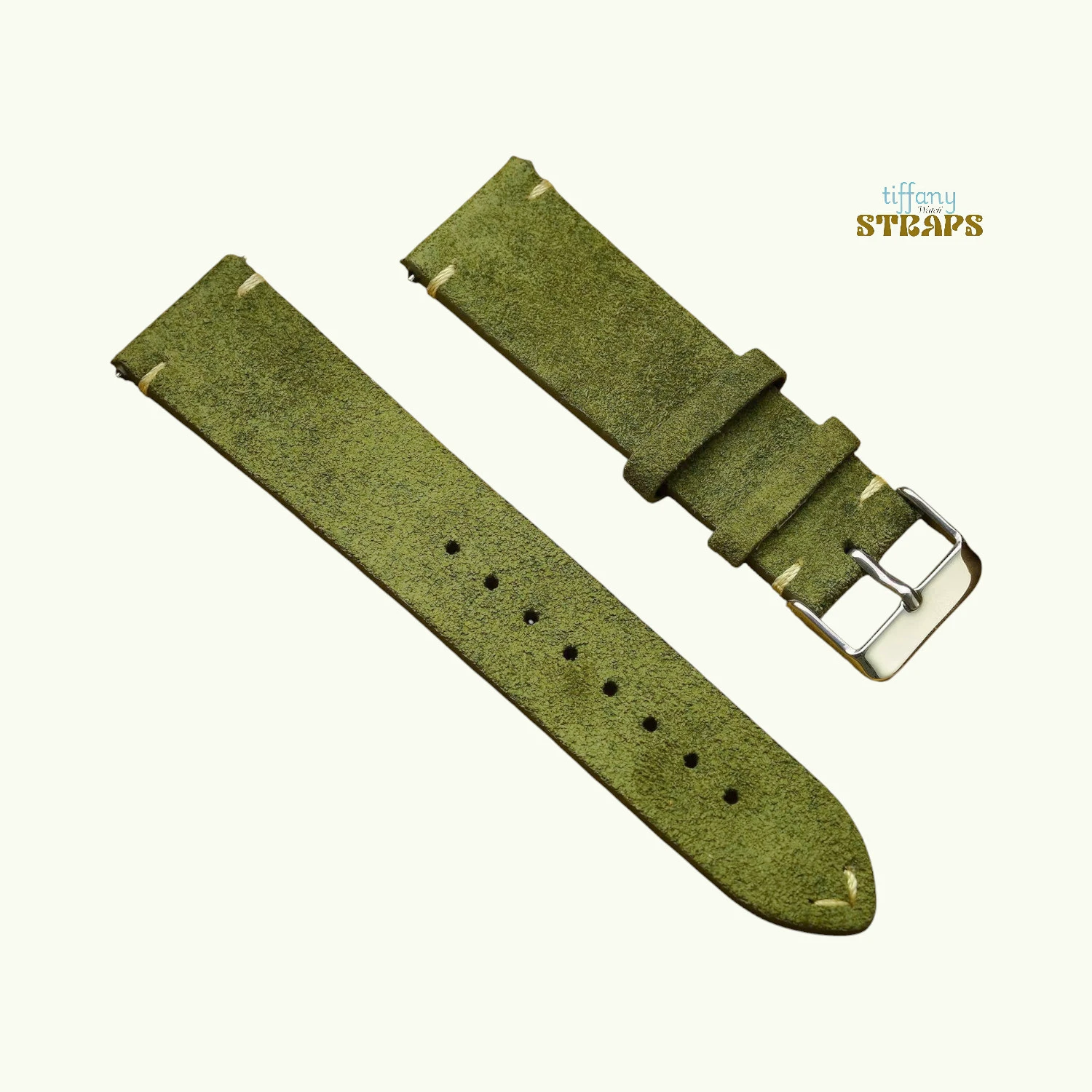 Suede Leather Straps Military Green