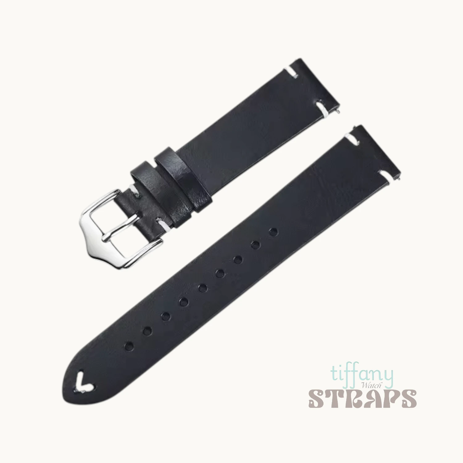 Pull-up Vintage Leather Straps Black