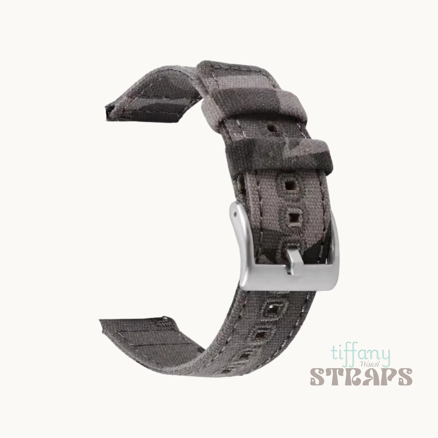 Military Canvas Strap Black Camouflage