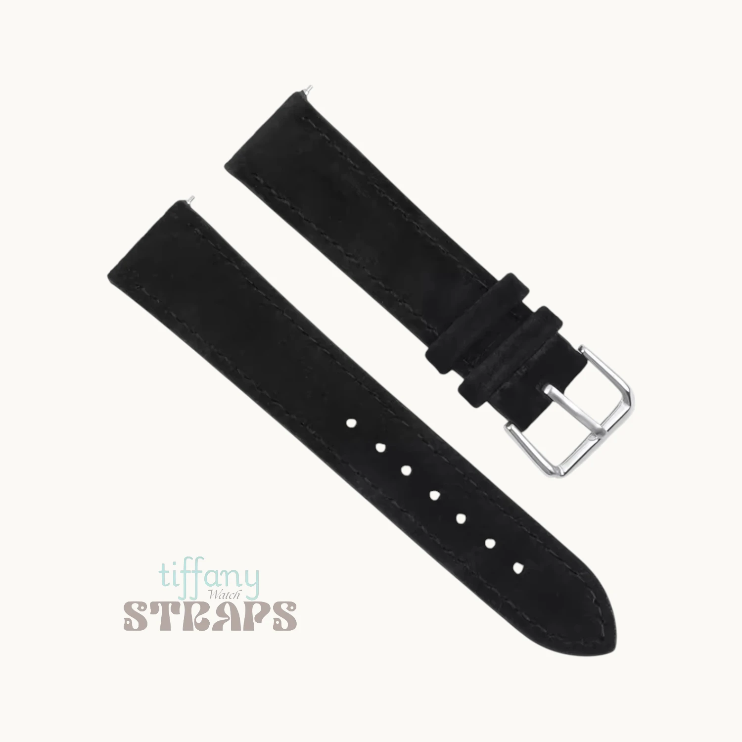 Nuback Suede Leather Strap Black