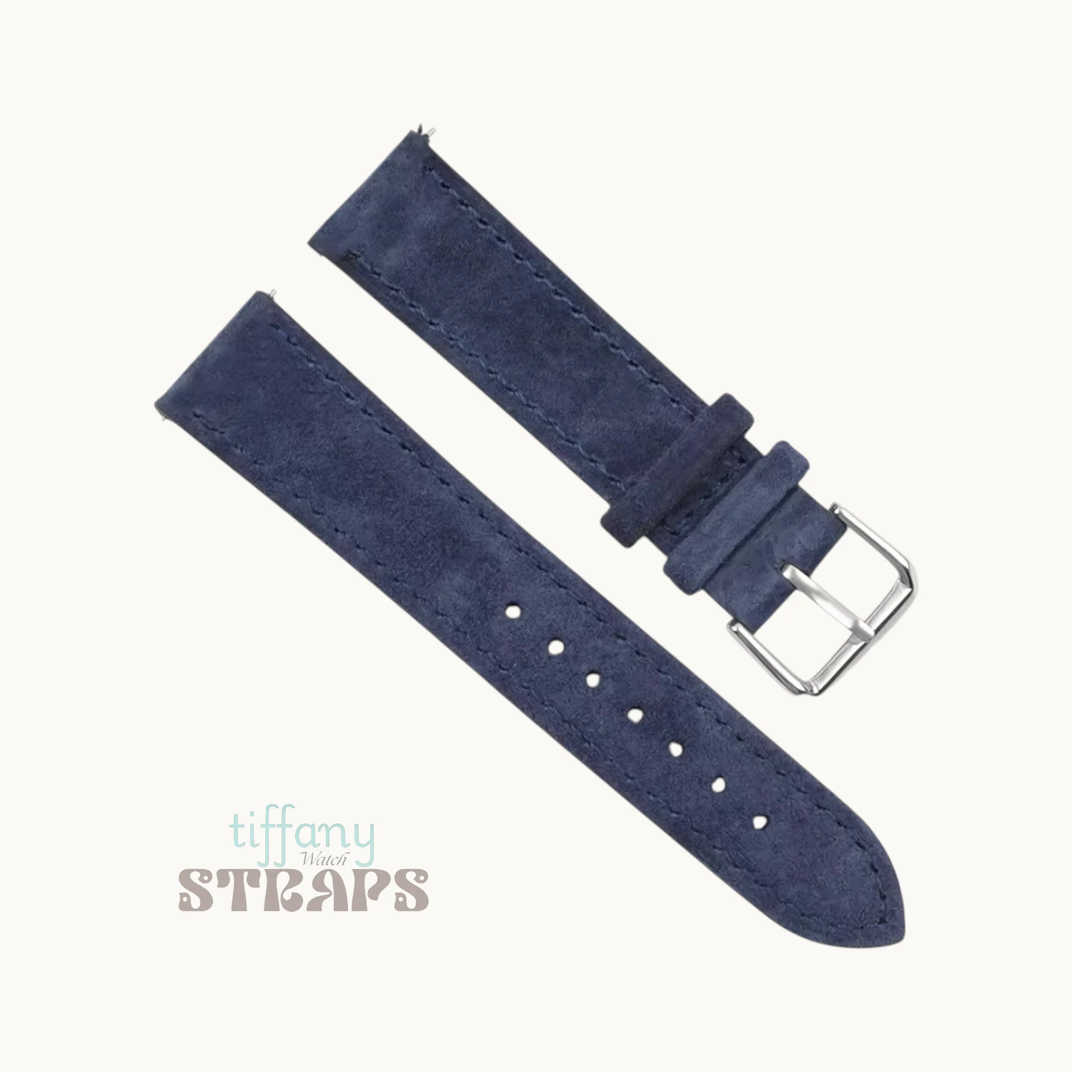 Nuback Suede Leather Strap Blue