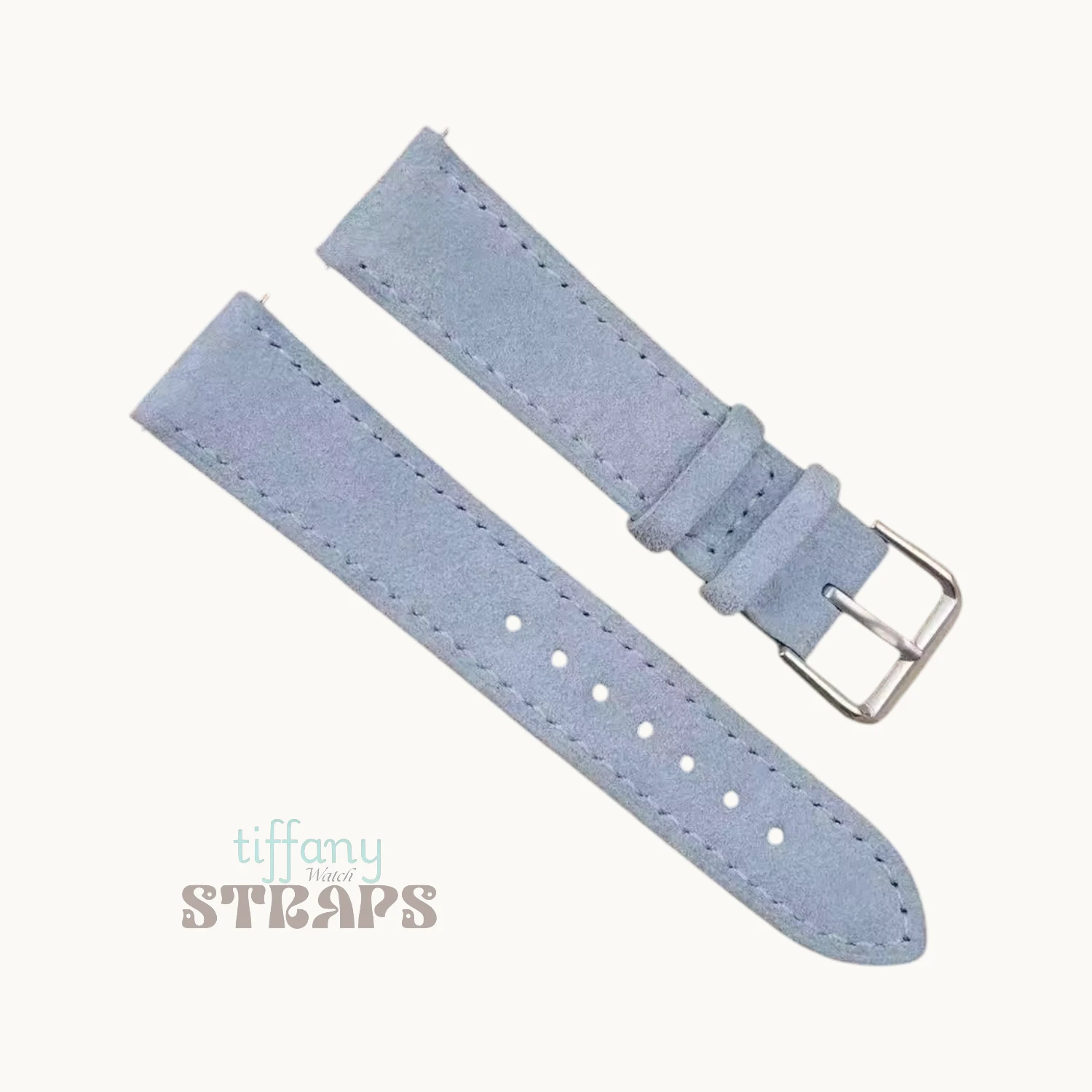 Nuback Suede Leather Strap Light Blue