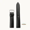 Polished Padded Leather Strap Black