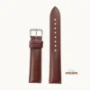Polished Padded Leather Strap Brown
