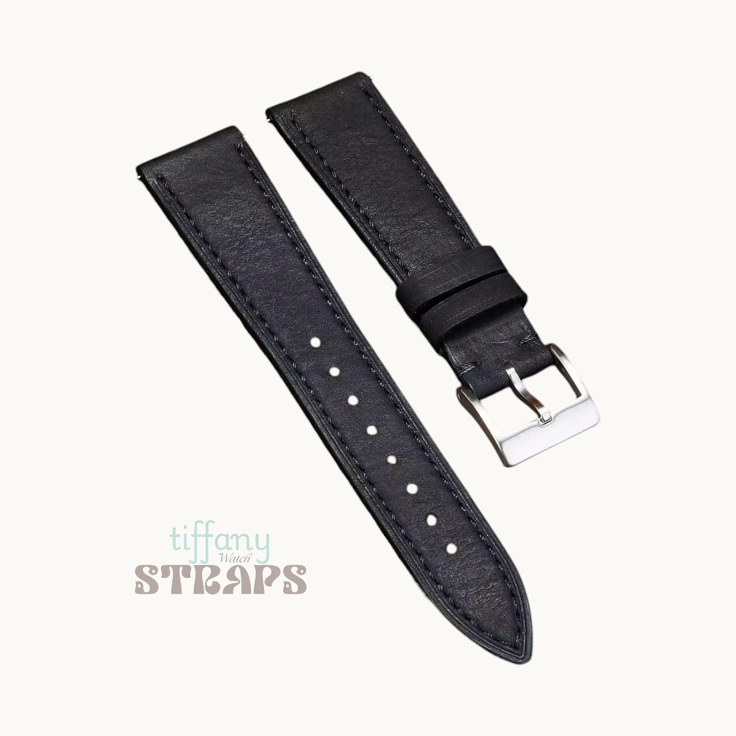 Pull-up Matte Leather Strap Black Pull-up Matte Leather Strap Black