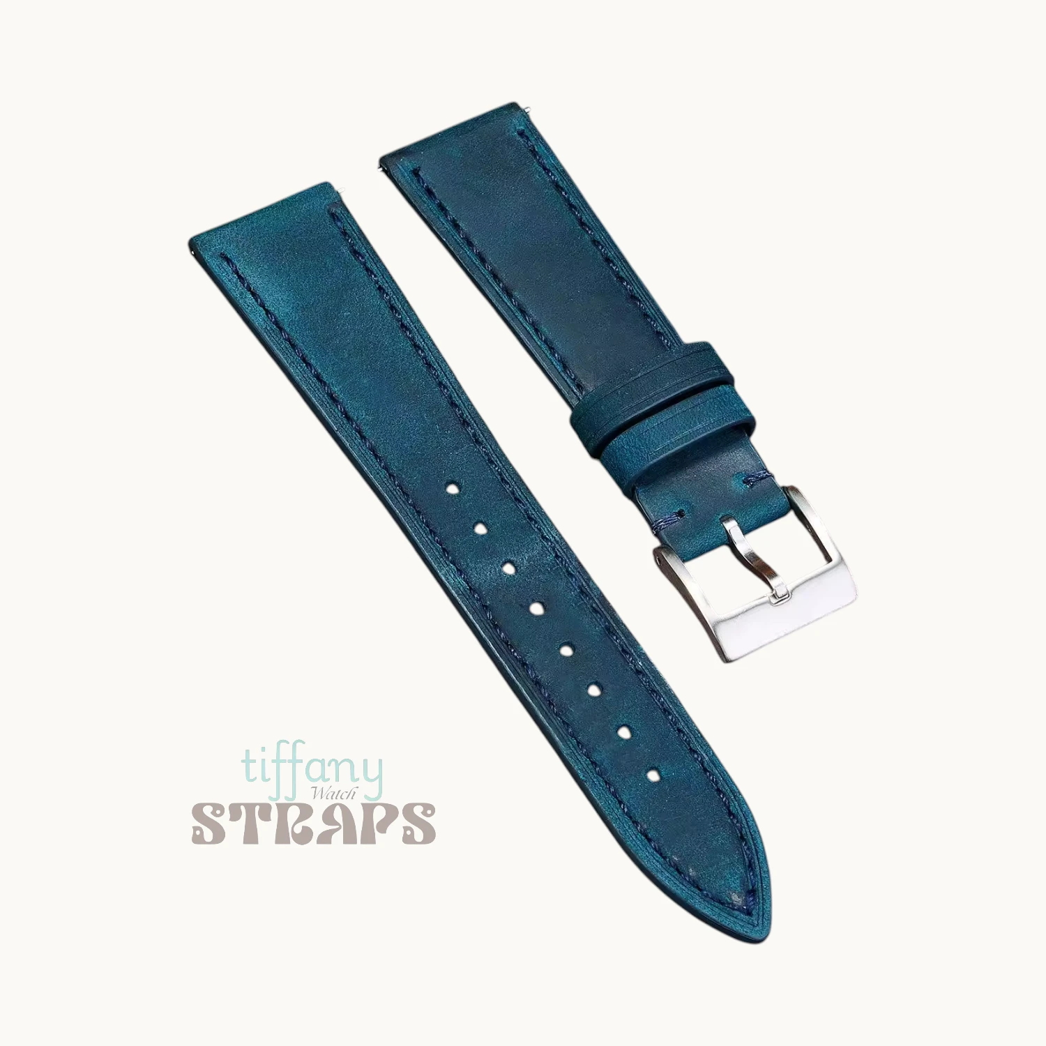 Pull-up Matte Leather Strap Blue Pull-up Matte Leather Strap Blue