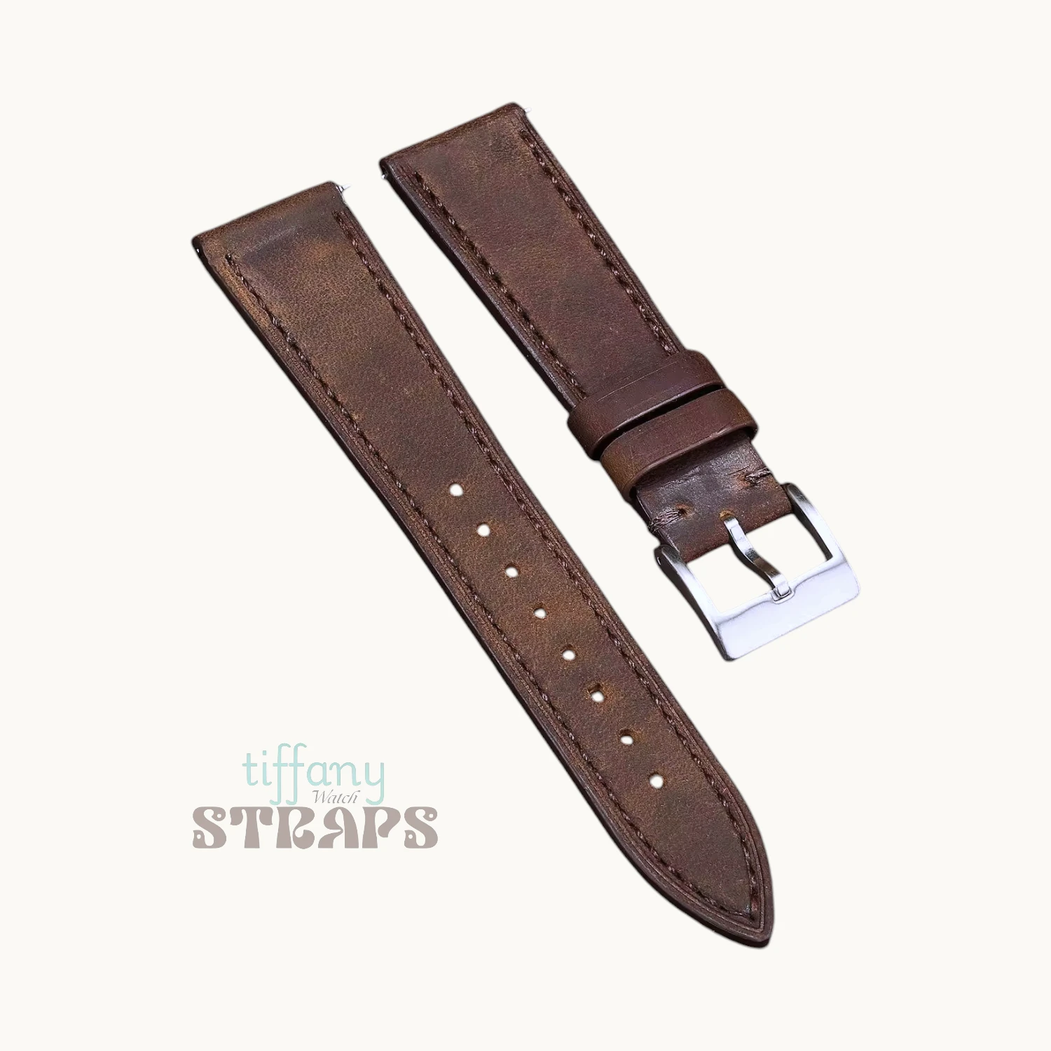 Pull-up Matte Leather Strap Dark Brown Pull-up Matte Leather Strap Dark Brown