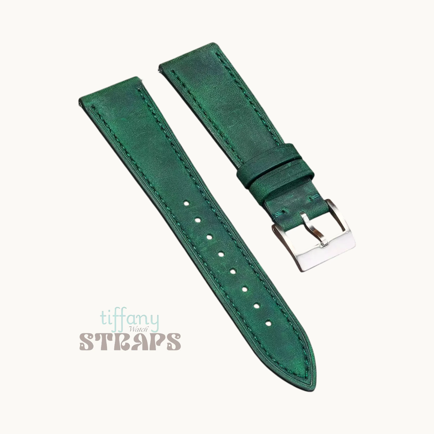 Pull-up Matte Leather Strap Green Pull-up Matte Leather Strap Green