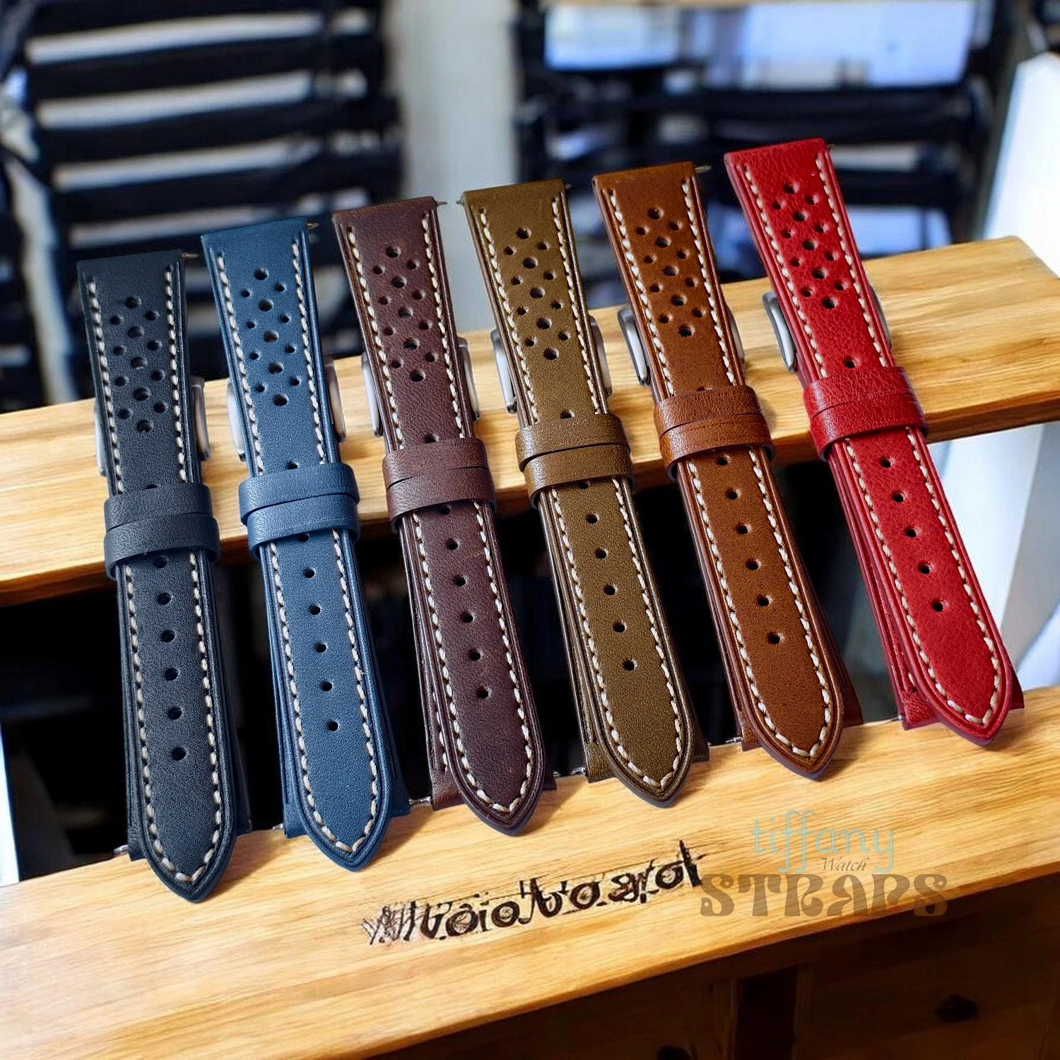 Oil-wax Racing Strap by Tiffany Watch Straps