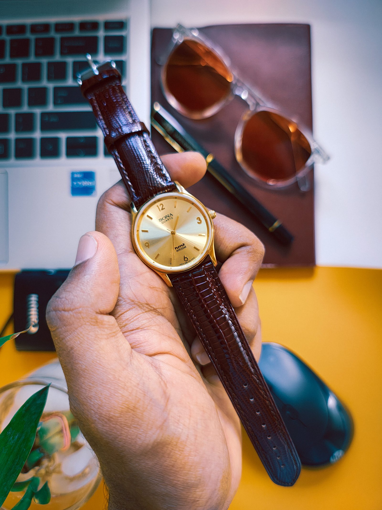 Glossy-Texture Padded Lizard Strap by Tiffany Watch Straps