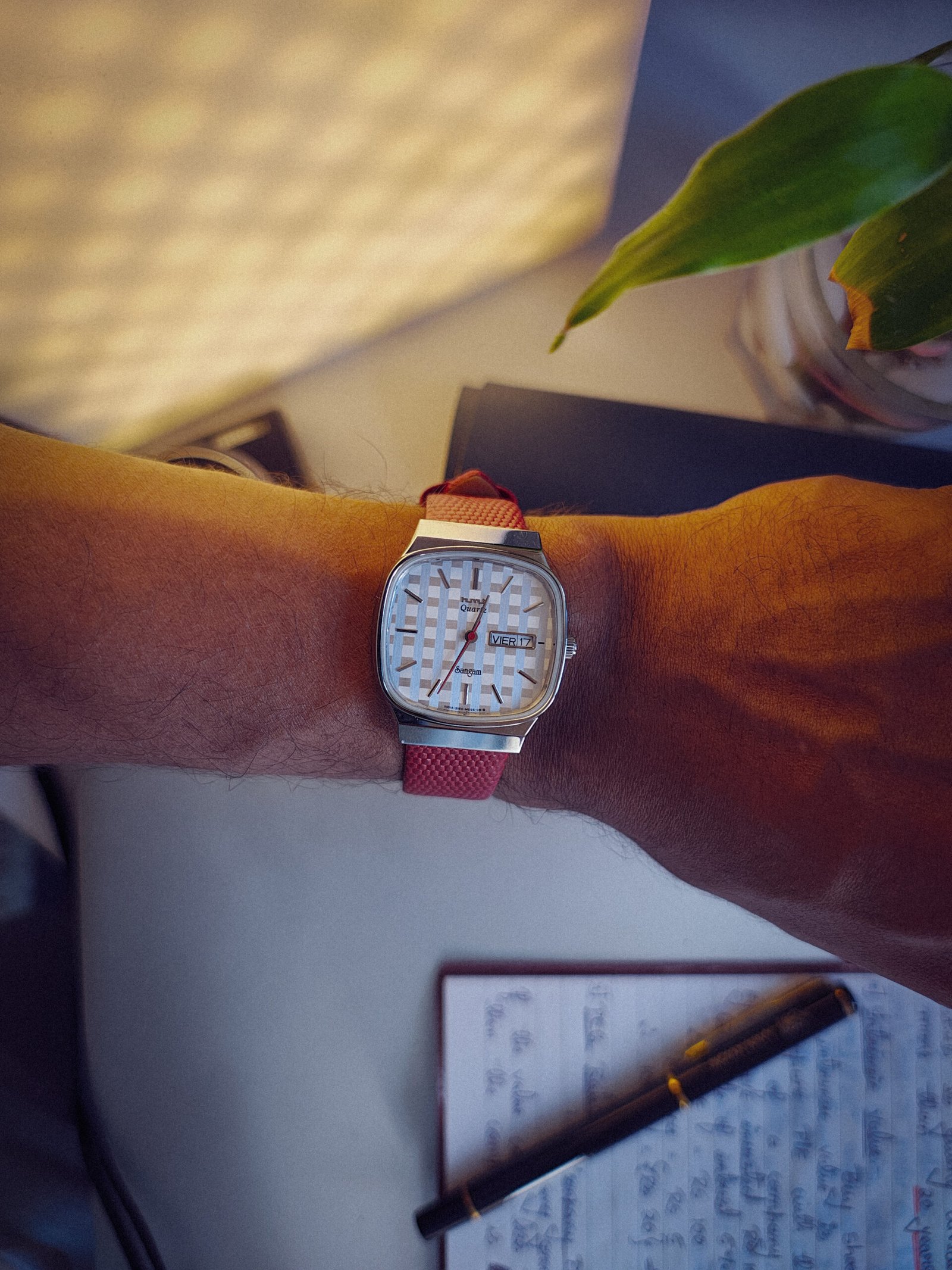 Red Slim Lizard Strap