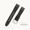 Black Hydro-Ridge Sport Rubber Strap