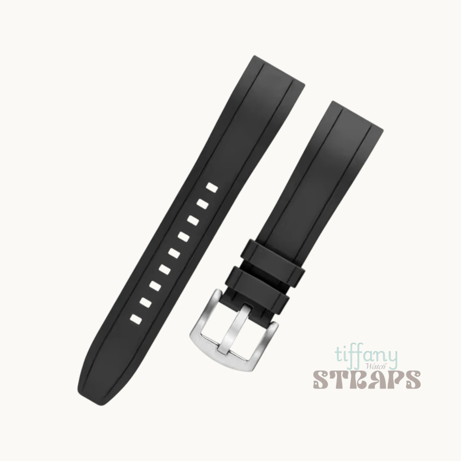 Black Hydro-Ridge Sport Rubber Strap