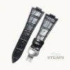 Black PRX Leather strap with Butterfly Clasp