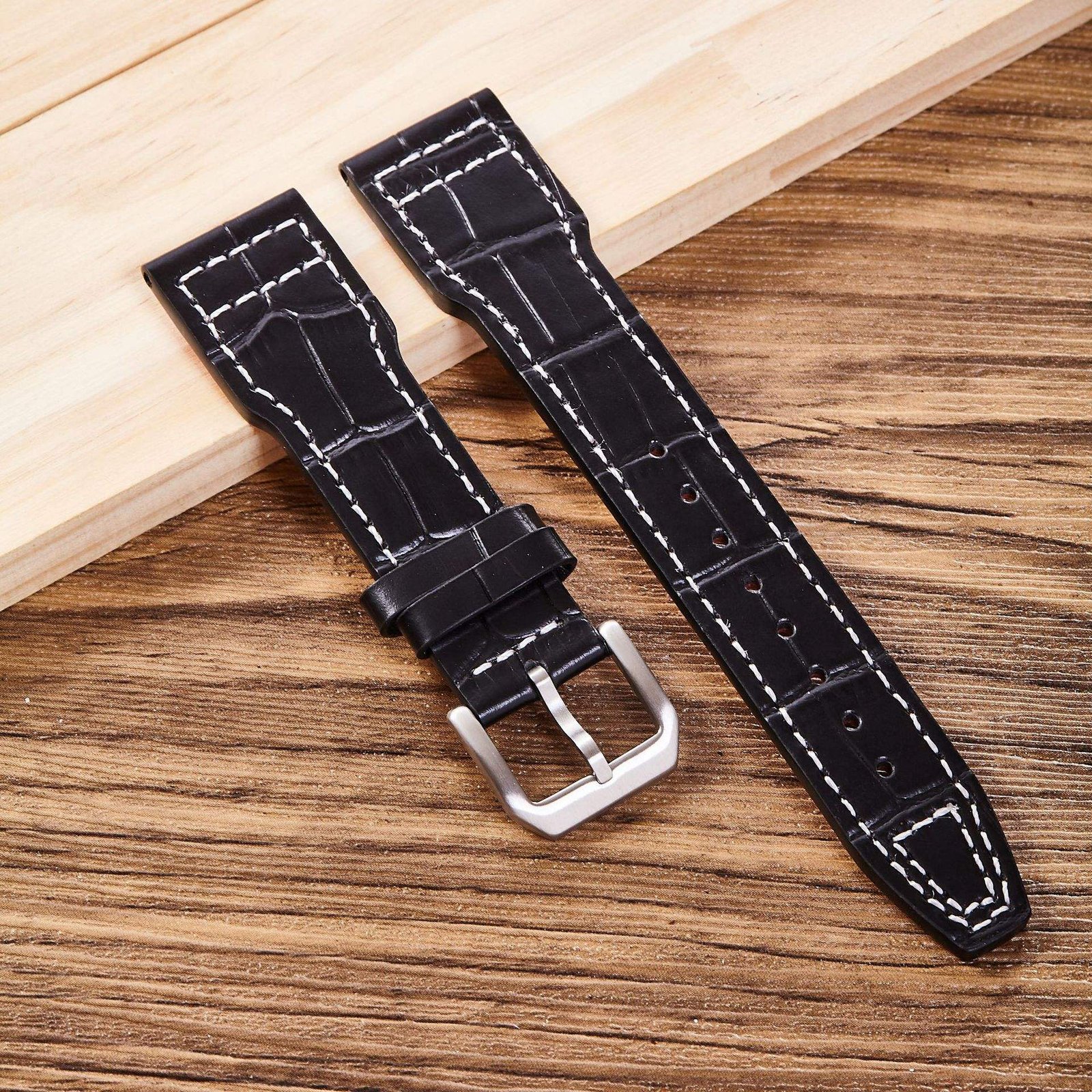 Pilot Leather Strap Black Bamboo