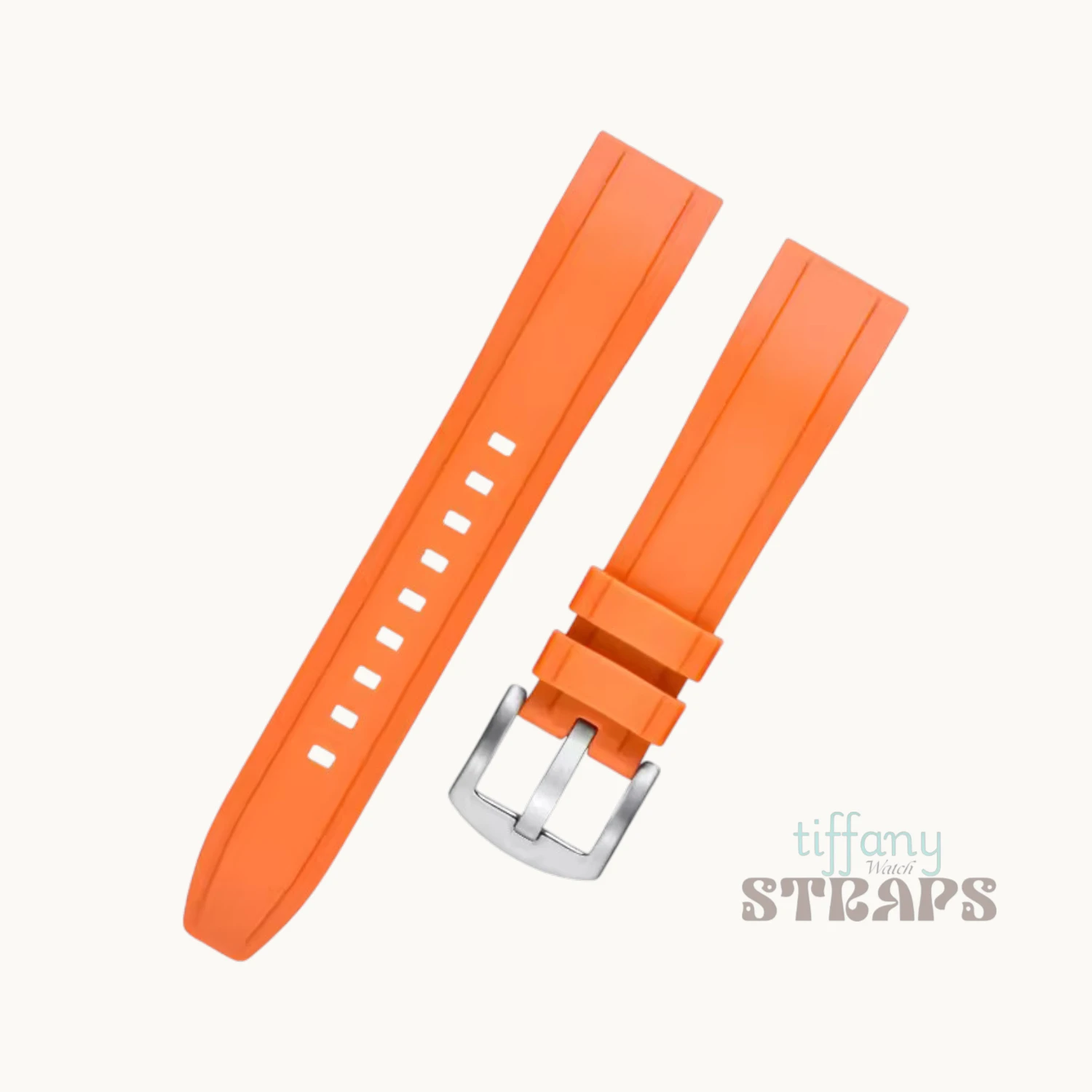 Orange Hydro-Ridge Sport Rubber Strap