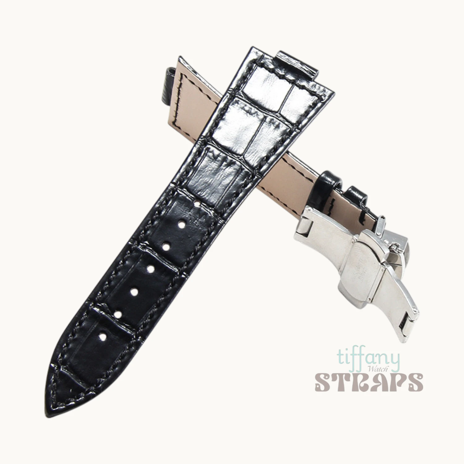 PRX Leather strap with Butterfly Clasp by Tiffany Watch Straps