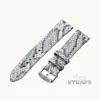 Premium Glossy Snake Emboss Leather Strap Grey