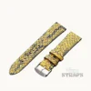 Premium Glossy Snake Emboss Leather Strap Yellow