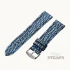 Premium Matte Shark Emboss Leather Strap Blue