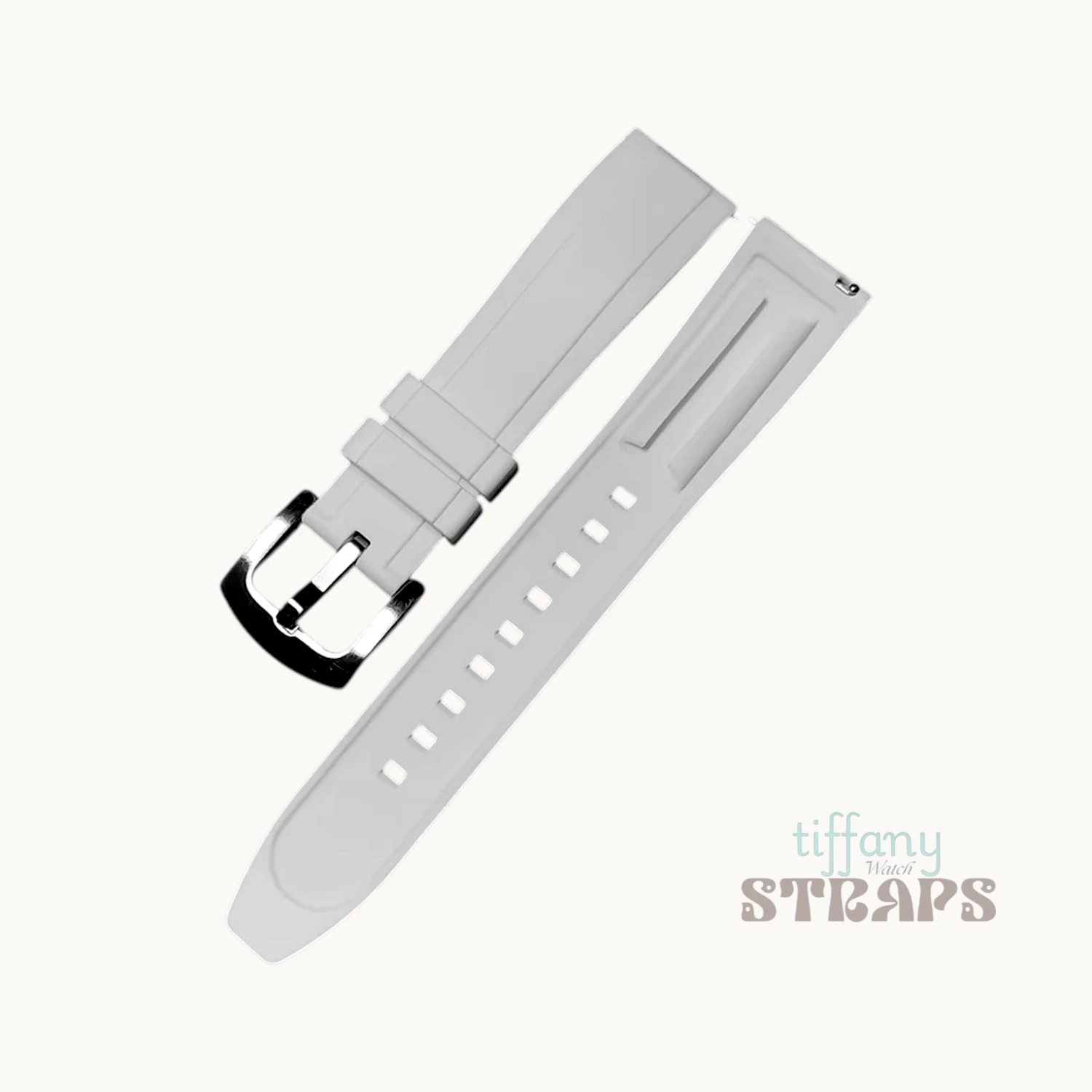 White Hydro-Ridge Sport Rubber Strap
